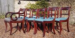 260120189 19th Century Regency Mahogany Dining Chairs Single 31h 18w 20d 17½h carver 31h 20w 21d wrong height _10.JPG